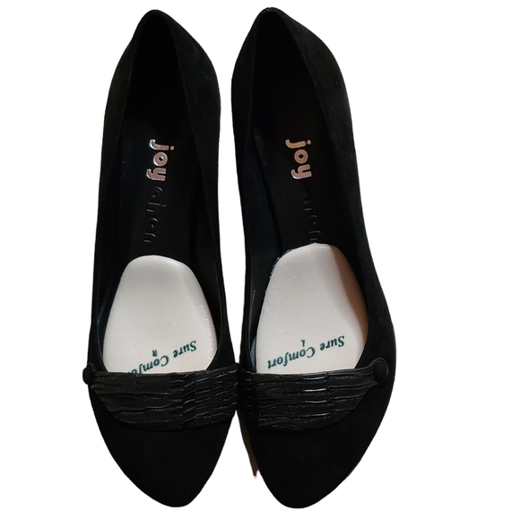 Vintage Joy Chen Venus Women's Black Suede Heels w/Box and Dust Bag Size 8.5 - Picture 2 of 10